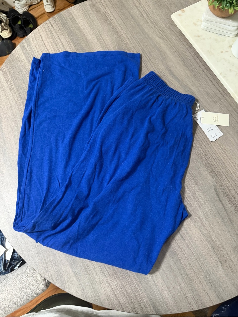 NWT Abercrombie & Fitch Lounge Collection Wide Leg Lounge Pants Blue Size M